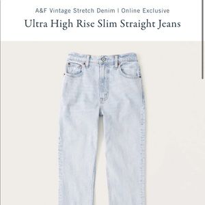 Abercrombie Ultra High Rise Straight Jeans